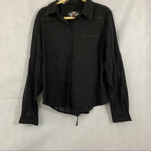 Harley-Davidson Tops - Harley Davidson Long Sleeve Blouse Size XL Black